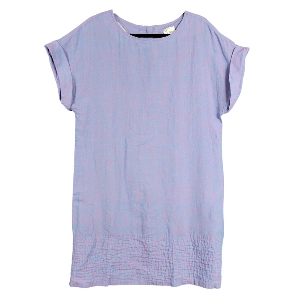 FINLEY Blue Purple Button Back Dolman Tunic Top Artsy Lagenlook USA ~SIZE SMALL